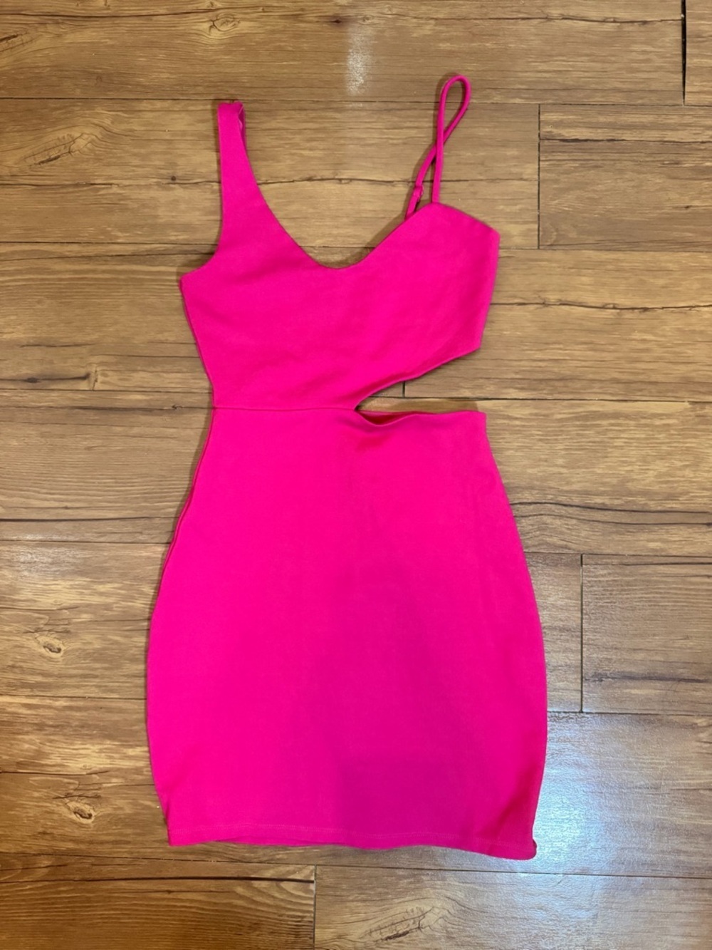 h:ours Revolve Lambert Mini Dress XS Hot Pink Party Sleeveless Cutout Bodycon